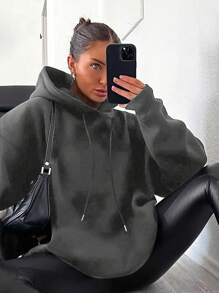 INAWLY Casual hoodie voor dames, eenvoudig en modieus, voor dagelijks gebruik