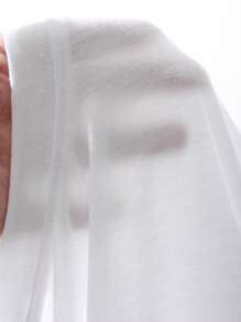 DAZY 2pcs Women Plant Print Loose Short Sleeve Pajama Set - White - View 7