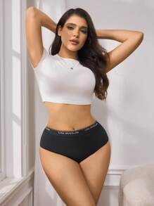 EasyFave 5 条装 女式字母印花腰带休闲时髦内裤 - 彩色 - 查看 3