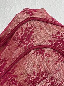 MaterniChic Váy bodycon ren tay dài dự tiệc mừng em bé chào đời có tay loe và cổ tim, váy bầu - Màu Đỏ Sâu - Xem 7