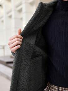 Manfinity VCAY Men's Thermal Lined Thickened Open Front Jacket, Suitable For Autumn/Winter - Grey - View 4