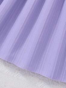 SHEIN Teenage Girl Waisted Slim Fit Elegant Flowy Long Dress Summer Holiday - Purple - View 5