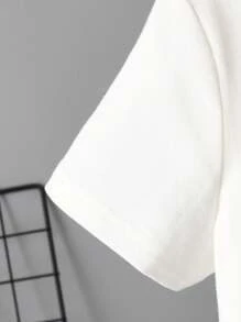 Young Girl "Big Sister" Sunflower Print Round Neck Short Sleeve T-Shirt - White - View 4