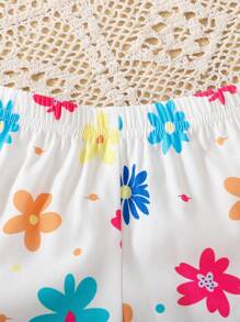 SHEIN 女婴花卉印花细肩带连体衣 - 彩色 - 查看 3