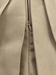 Sweetra Women's Elegant Luxury Style Decorated Button Vest + Pleated Mini Skirt 2 Pieces Suit Set For Party Y2K Outfit  - Khaki - View 6