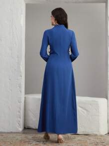 Graceveil Vestido de manga larga estilo árabe elegante para mujer con decoraciones de apliques, modesto