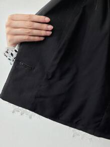 MOTF STUDIO 对比色蕾丝条纹西服 - 深灰色 - 查看 11