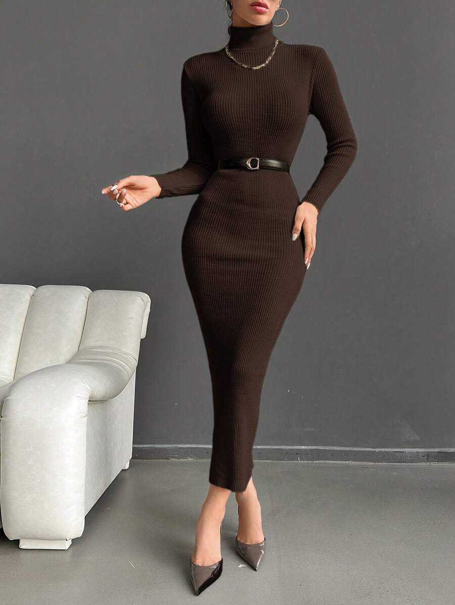 Maro espresso · Rochie EURMUSE cu 30% lână — 4