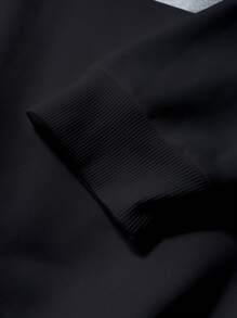 Manfinity Homme Men's Contrast Color Stripe & Wing Print Thermal Lined Sweatshirt And Sweatpants Set, Fall Clothes Winter - Multicolor - View 3