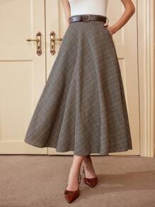 Vintamour Vintage Elegant Women High Waist Plaid A-Line Skirt With Pockets Casual Flared Skirt Valentine's Day Vacation Outfits Woman Summer Outfits For Women Valentines Birthday Skirtes For Women Skirtes For Women Elegant Valentine's Day Wedding Summer Skirtes For Women Office Wear Women Western Wear Women Business Casual Woman Wedding Guest Skirt Women Valentines Clothes Maxi Skirt Elegant Skirtes For Women Long Skirtes For Women Church Clothes Women