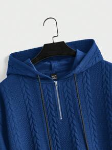 Manfinity Homme 男士纯色落肩长袖抽绳连帽衫，秋冬款