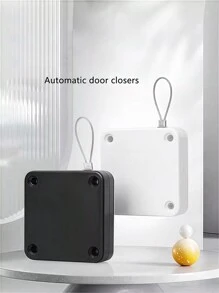500/800/1000/1200G Gravity No-Drill Automatic Door Closer, Pull Type Buffer Cord Type Automatic Door Closer, Black And White, Home Decoration, Home Essentials