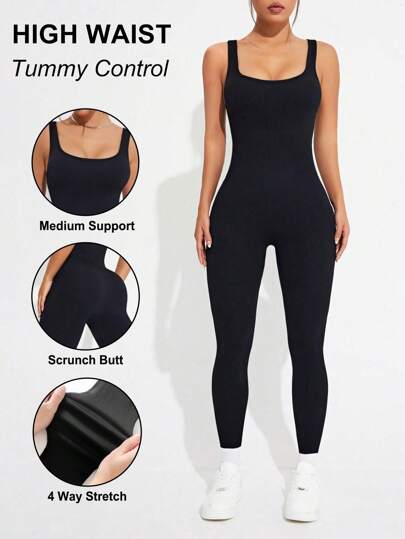 Easithlete Seamless High Elasticity Yoga Fitness Jumpsuit Full