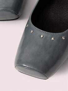 CUCCOO DOLLMOD 女士方头黑色高跟玛丽珍鞋，交叉带圆柱形鞋跟，经典复古风格