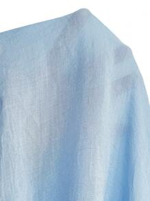 Swim Vcay Mujeres, kimono moderno, sólido, abotonado, para playas en verano - Azul - Ver 8