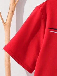 2Pcs Tween Boy Casual Chic Comfortable Practical Versatile Soft Graphic Short Sleeve Round Neck T-Shirt And Elastic Waist Shorts Set, Suitable For Autumn, Spring, Summer, Ideal For Daily Wear, Outdoor Play, School, Streetwear, Party And Leisure