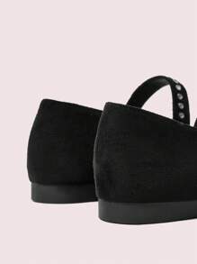 CUCCOO DOLLMOD Cuccoo Flat Round Toe Large Diamond Fashionable Women Loafers - Black - View 8