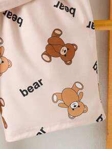 Jonge jongen 2 stuks schattige beer grafische ronde hals korte mouwen shorts casual comfortabele pyjama set