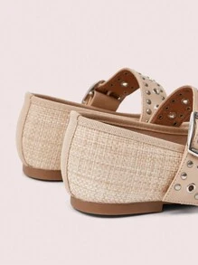 CUCCOO DOLLMOD Casual Fashion Rhinestone Decorated Flat Slippers Spring Shoes Spring Break Easter