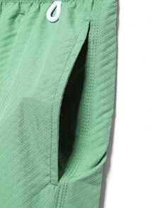 Manfinity Swimmode Men's Simple Fashion Casual Beach Shorts, Suitable For Daily Wear