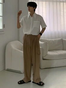 DAZY Plain-Colored Khaki Men's Suit Pants, Suitable For Commuting, Spring/Summer