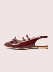 CUCCOO DOLLMOD Mocasines planos casuales con decoración de lazo, estilo de chica escolar japonesa para mujeres