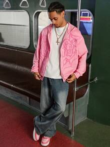 Manfinity EMRG Manfinity Streetrush Men Dark Street Style INS High Street Zip-Up Hoodie. Street Style, Y2k, Fall