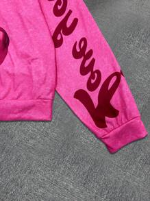 Manfinity Dauomo Men's Casual Angel Print Hoodie Sweatshirt - Pink - View 5