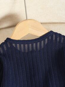 Sparklyn 女孩粉色优雅可爱甜美公主风时尚开衫毛衣，适合休闲装、派对、学校、春夏秋季 - 寶藍色 - 查看 4