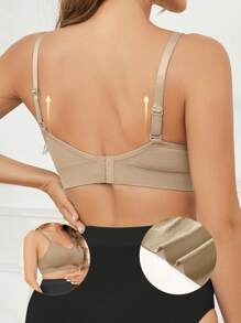 Bộ 3 quần lót bầu màu trơn có thể điều chỉnh dây đeo vai mảnh xếp nếp đơn giản - Nhiều màu - Xem 2