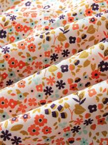 Infant Girls' Casual Ditsy Floral Long Sleeve Ribbed Knit Dress, Autumn - Yellow - View 3