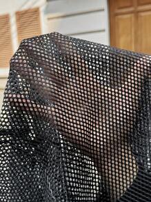 Manfinity VCAY Men's Digital Printing Mesh Panel Round Neck Short Sleeve T-Shirt - Black - View 6