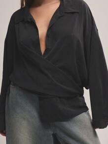 MUSERA 大码长袖系带衬衫，适合约会之夜、闺蜜聚会、性感装扮、假日、各种场合、婚礼宾客等，秋冬季穿着。