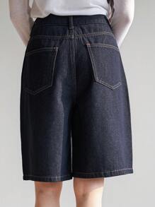 Dazy-Less Women's Raw Color Straight Leg Denim Shorts Old Money