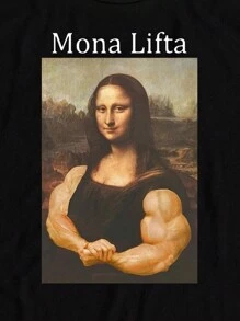 Manfinity Dauomo Monalift Funny Mona Lisa Fitness Design Men's Standard T-Shirt