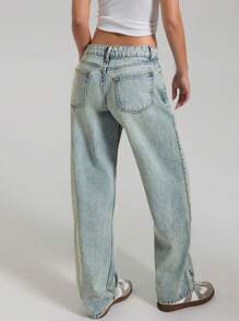 EURMUSE HIGH RISE STRAIGHT FIT WOMEN JEAN Y2K - Light Wash - View 2