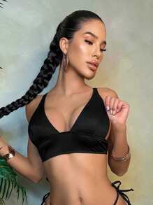 SHEIN Swim Summer Spring Vacation Outfits Woman Bikinis - Black - View 3