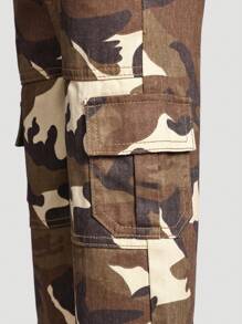 SHEIN 婴儿/幼儿男孩新款迷彩工装休闲裤、宽松直筒牛仔裤、街头服饰 - 彩色 - 查看 4