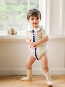 Souflis Souflis Infant Baby Boys' Fashionable Short Sleeve Bodysuit, Summer