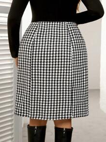 SHEIN LUNE 女士休闲格子 A 字裙，时尚，适合日常穿着 女士夏季服装 夏季春季服装 女士春季服装 夏季波西米亚风复古款 - 黑與白 - 查看 2