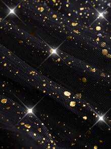 SHEIN Clasi Women's Minimalist Net Yarn Metallic Print Spaghetti Strap Camisole Top, Casual Daily Wear