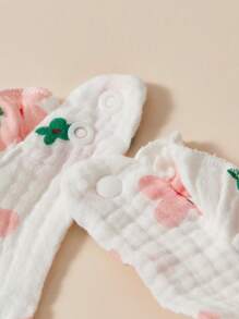 3pcs Set Cotton Muslin Bibs With Soft Ruffled Edges For Infants