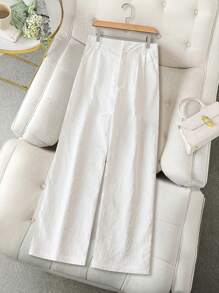 Calvaya Elegant Traditional Chinese Style Jacquard Wide Leg Pants