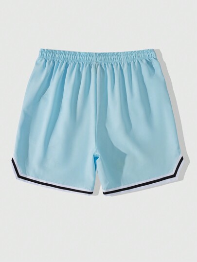 Rick and Morty | ROMWE Men's Summer Casual Cartoon & Letter Graphic Drawstring Waist Basketball Shorts
