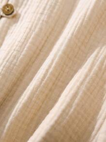 Rusticease Blusa casual de mujer con cuello entallado de unicolor - Albaricoque - Ver 4