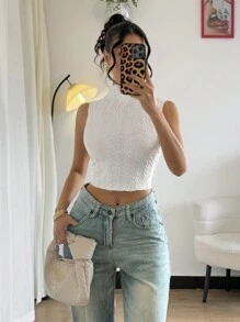 Chiquease Women's Plain Sleeveless Top, Casual And Fashionable For Everyday Wear