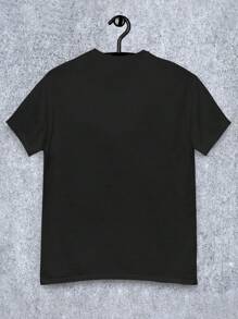 Manfinity Dauomo Funny Meme "I Don't Know How Long I Can Keep Killing Water Voles" With Water Vole Riding Motorcycle Graphic Print Men's Standard T-Shirt - Black - View 2