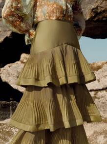 Anewsta Falda para cóctel y fiesta de unicolor, conjunto de ropa de playa para mujer