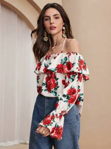 Chiquease Women's Casual Vacation Off Shoulder Top, Simple Fashion Casual Everyday - Apricot - View 6