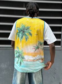 Manfinity VCAY Men's Casual Coconut Tree Print Top - Multicolor - View 2